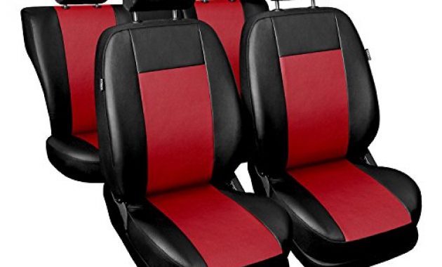 schone universal rot kunsleder sitzbezuge komplettset sitzbezug fur auto sitzschoner set schonbezuge autositz autositzbezuge sitzauflagen sitzschutz comfort bild