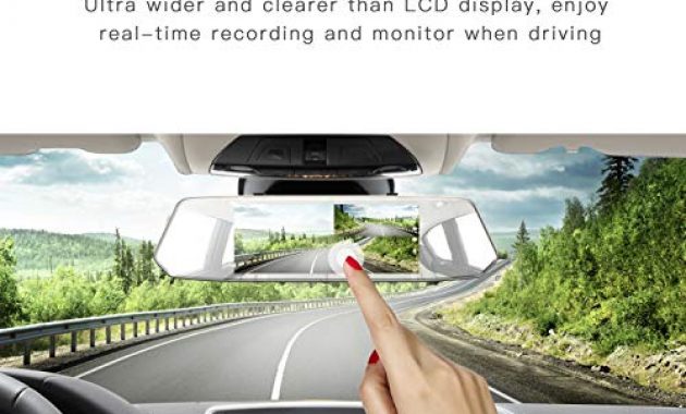wunderbare 1080p dual lens mirror dash cam 7 inch ips touch screen toguard front car driving recorder camera and rear view waterproof backup camera 170wide angle with g sensor parking monitor bild