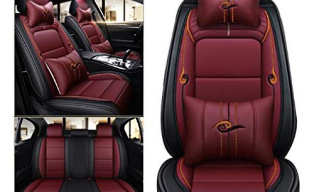 wunderbare adhw luxus sitzbezuge autoleder fur auto schonbezuge sitzbezug 5 sitze 9 stuck farbe red bild