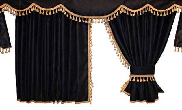 wunderbare adomo lkw gardinen passend zu fh4 und fh in schwarz gold bild