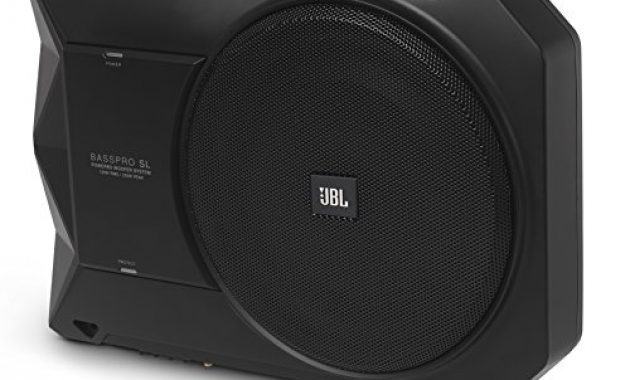 wunderbare jbl basspro sl 200mm 8 kompaktes kraftvolles aktives stereo subwoofer system fur autoradios passt unter den vordersitz schwarz bild