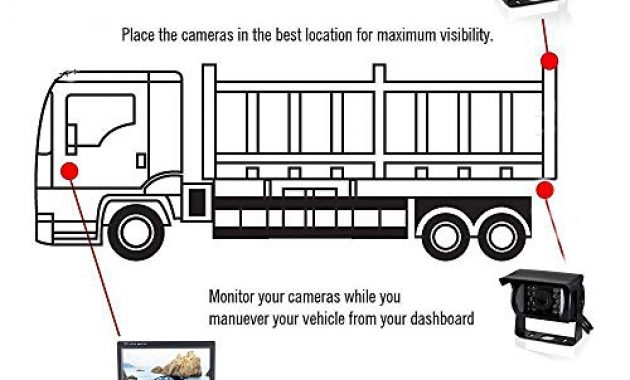 wunderbare podofor 7tft lcd ruckansicht monitor 2 x backup kameras 18 ir led nachtsicht wasserdicht rearview reverse kamera fur truck rv bus 10 meter videokabel foto