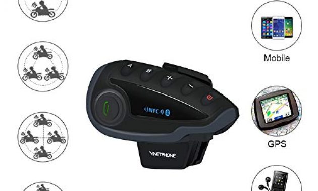 wunderbare vnetphoner v8 bluetooth motorcycle intercom motorcycle communication system with remote controller fm nfc 5 riders range 1200m bild