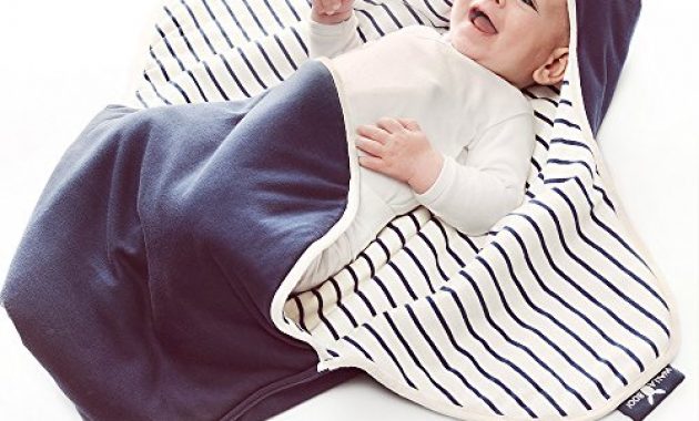 wunderbare wallaboo einschlagdecke coco sehr praktische und kuschelweiche babydecke 100 baumwolle 90 x 70 cm farbe blue stripe foto